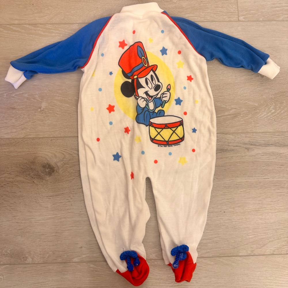 VINTAGE 1984 Disney Babies x Playskool Mickey Mouse Sleeper Sz Medium (3-6M)